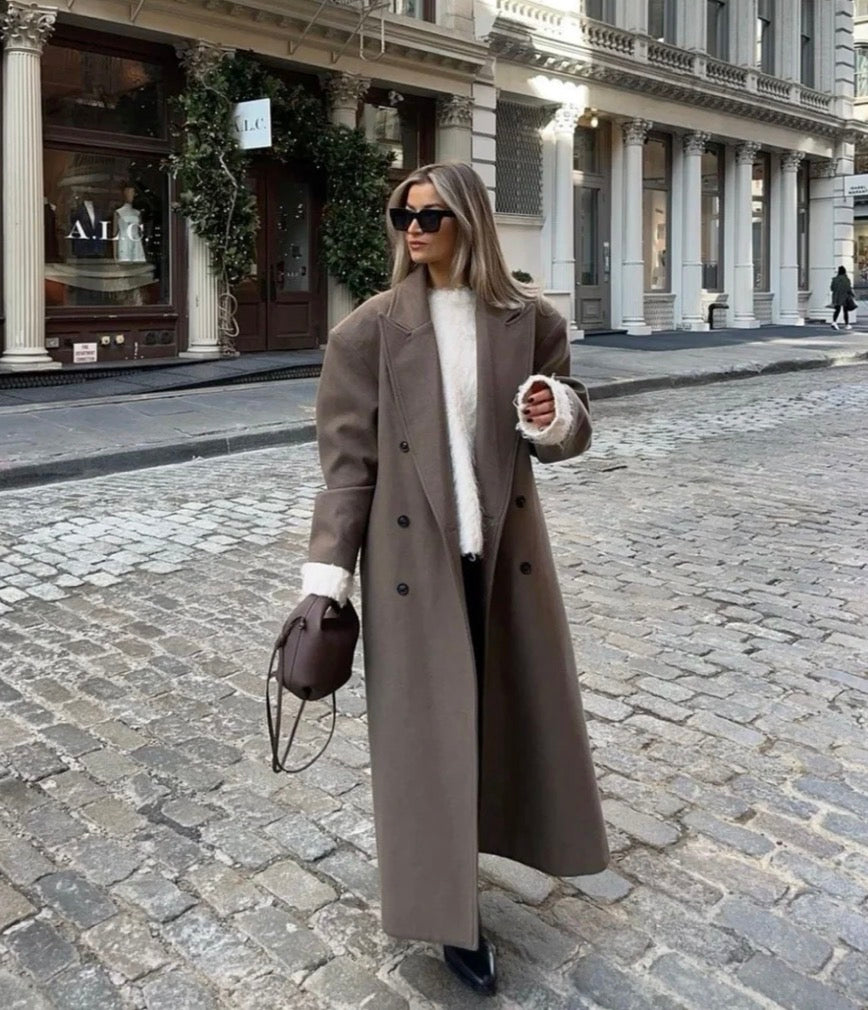 manteau long oversize en laine