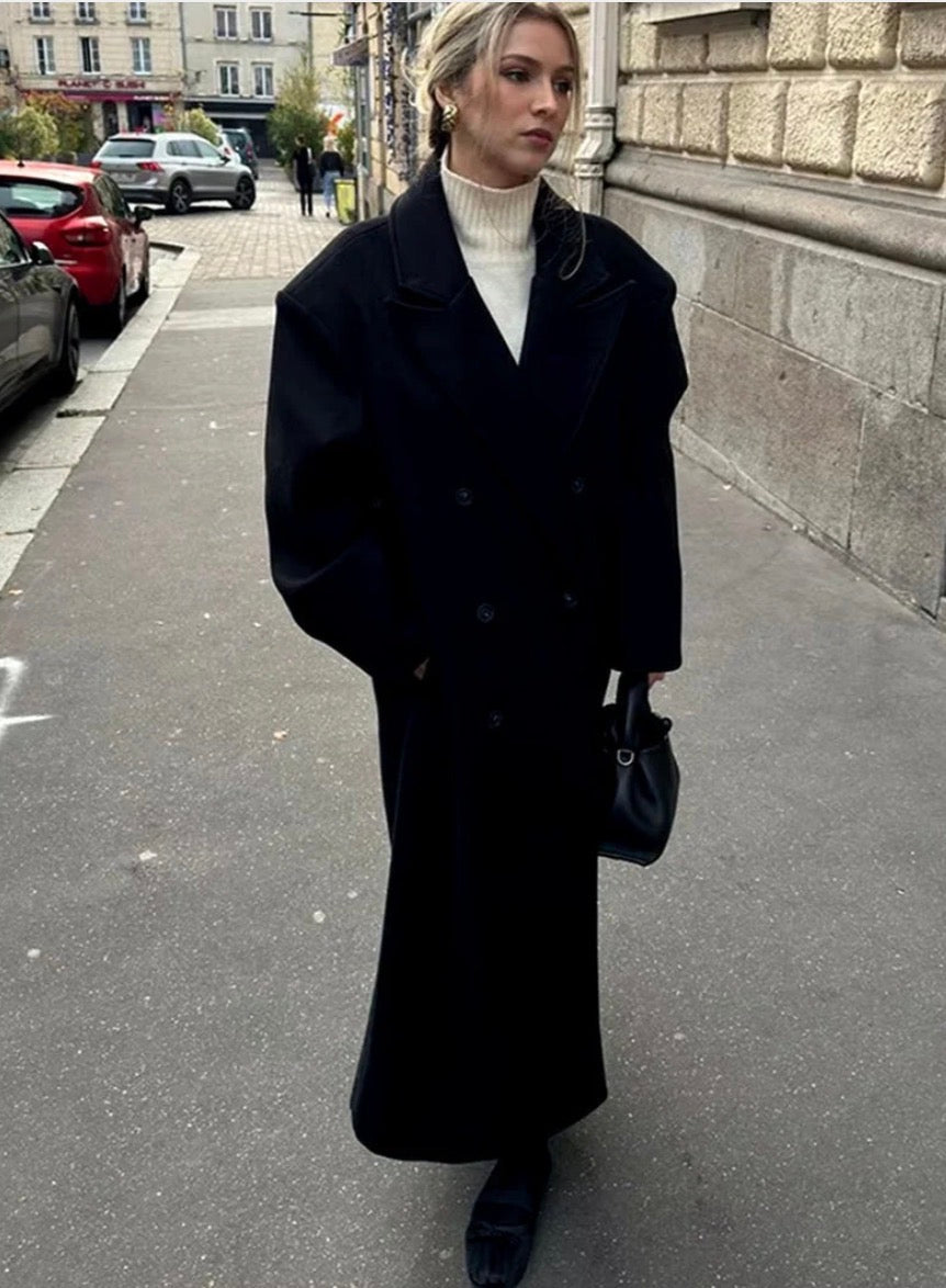 manteau long oversize en laine