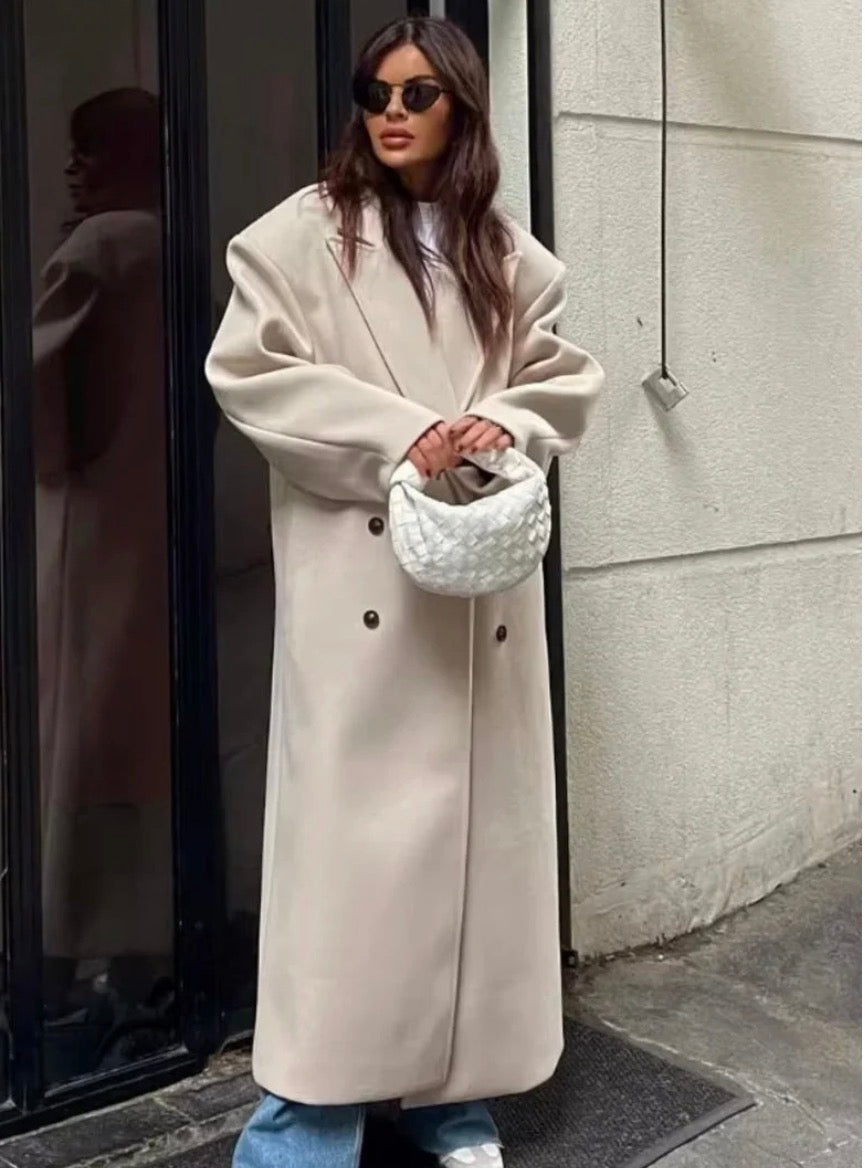 manteau long oversize en laine