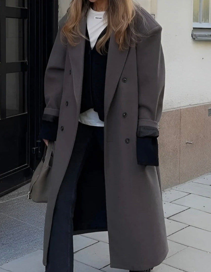 manteau long oversize en laine