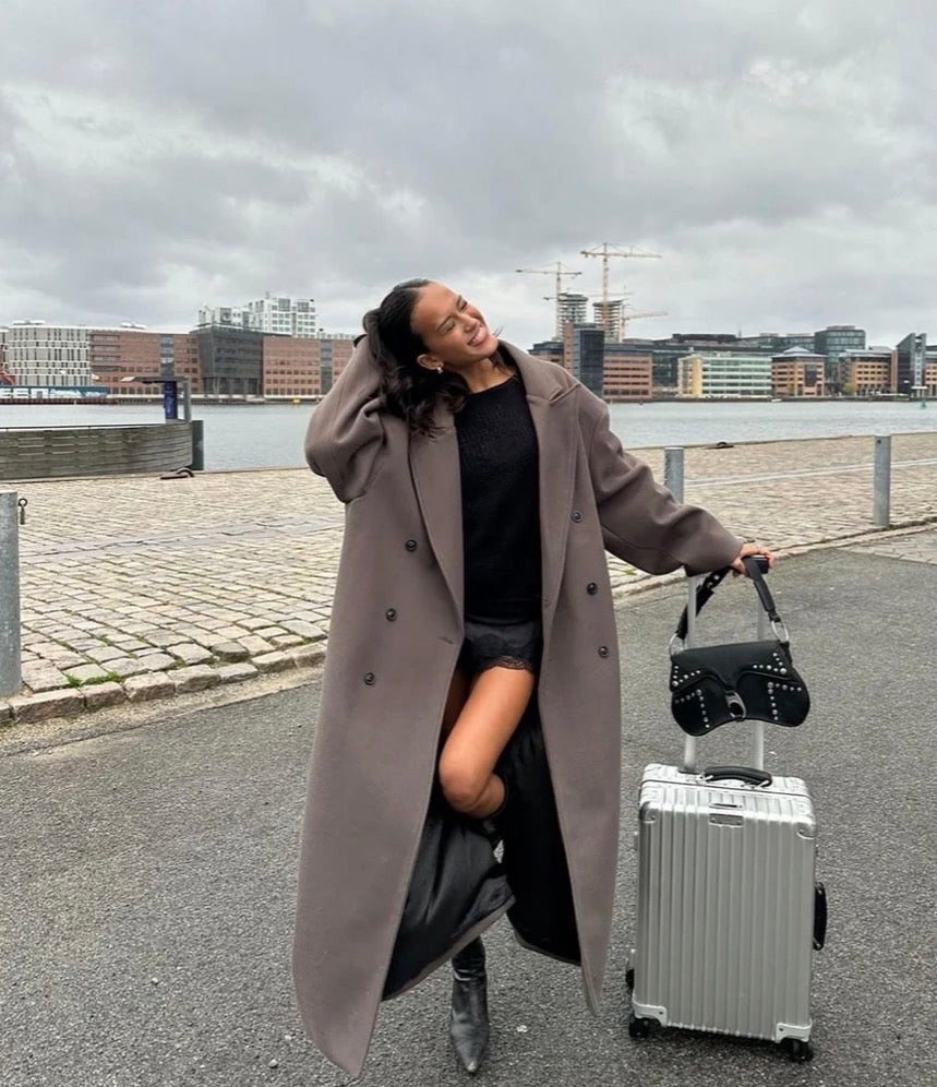 manteau long oversize en laine