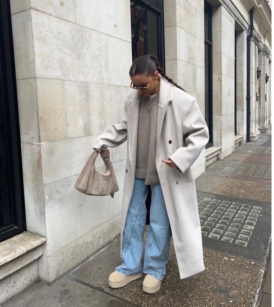 manteau long oversize en laine