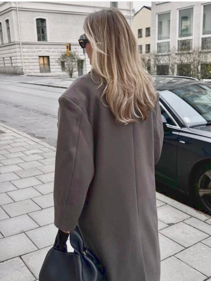 manteau long oversize en laine