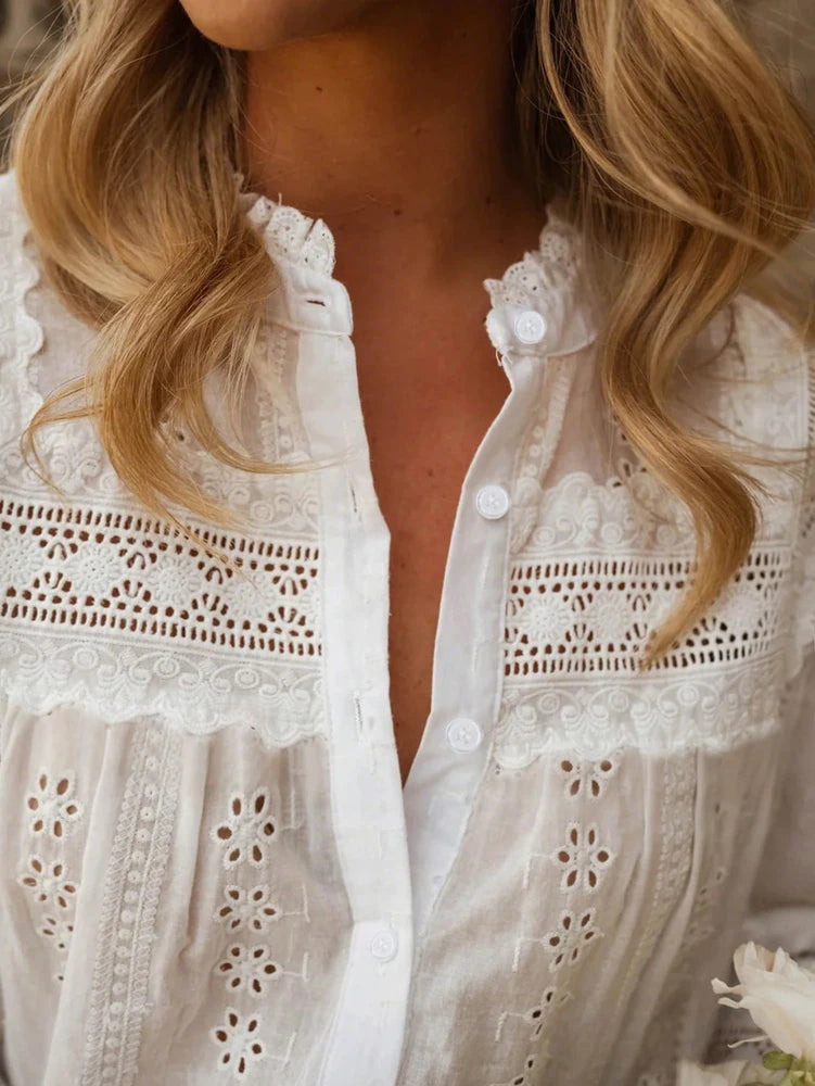 Blouse blanche dentelle