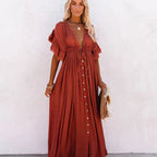 robe pour plage bohème col en V