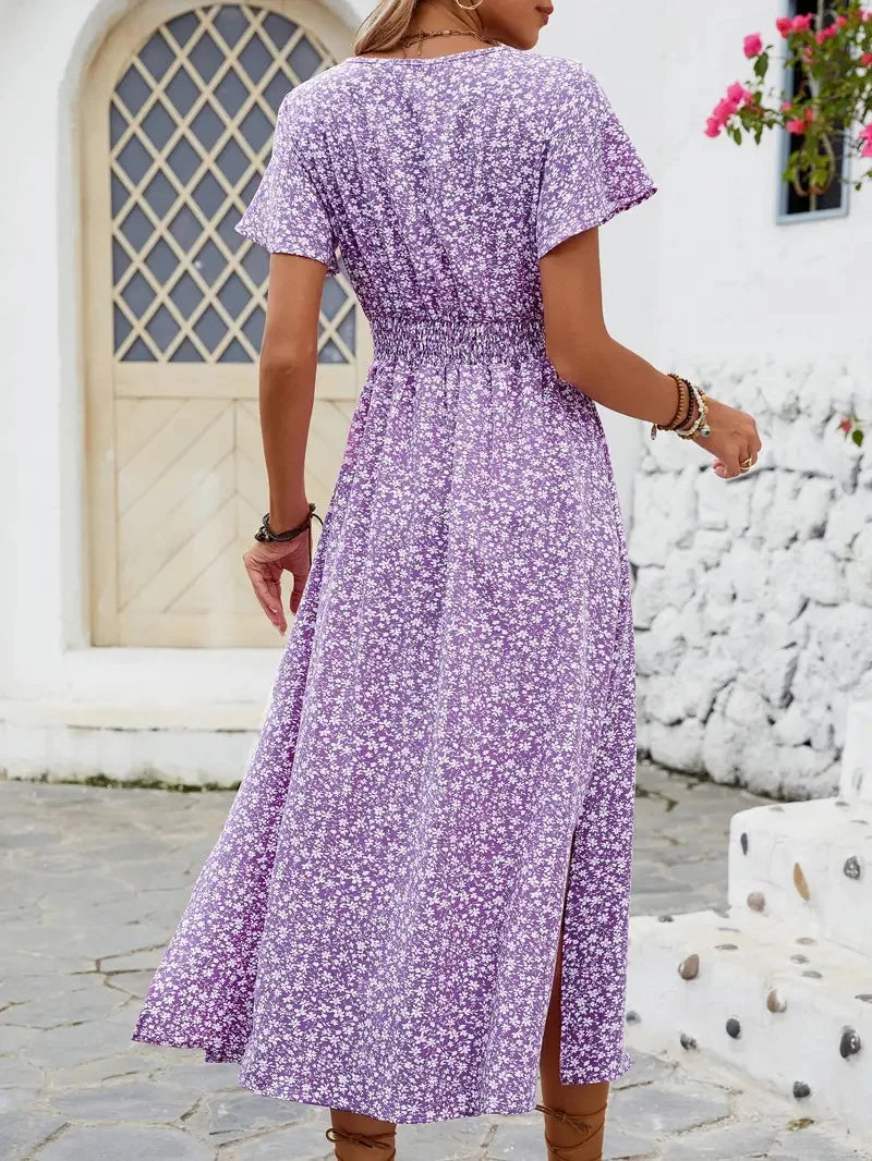 robe longue floral a pois