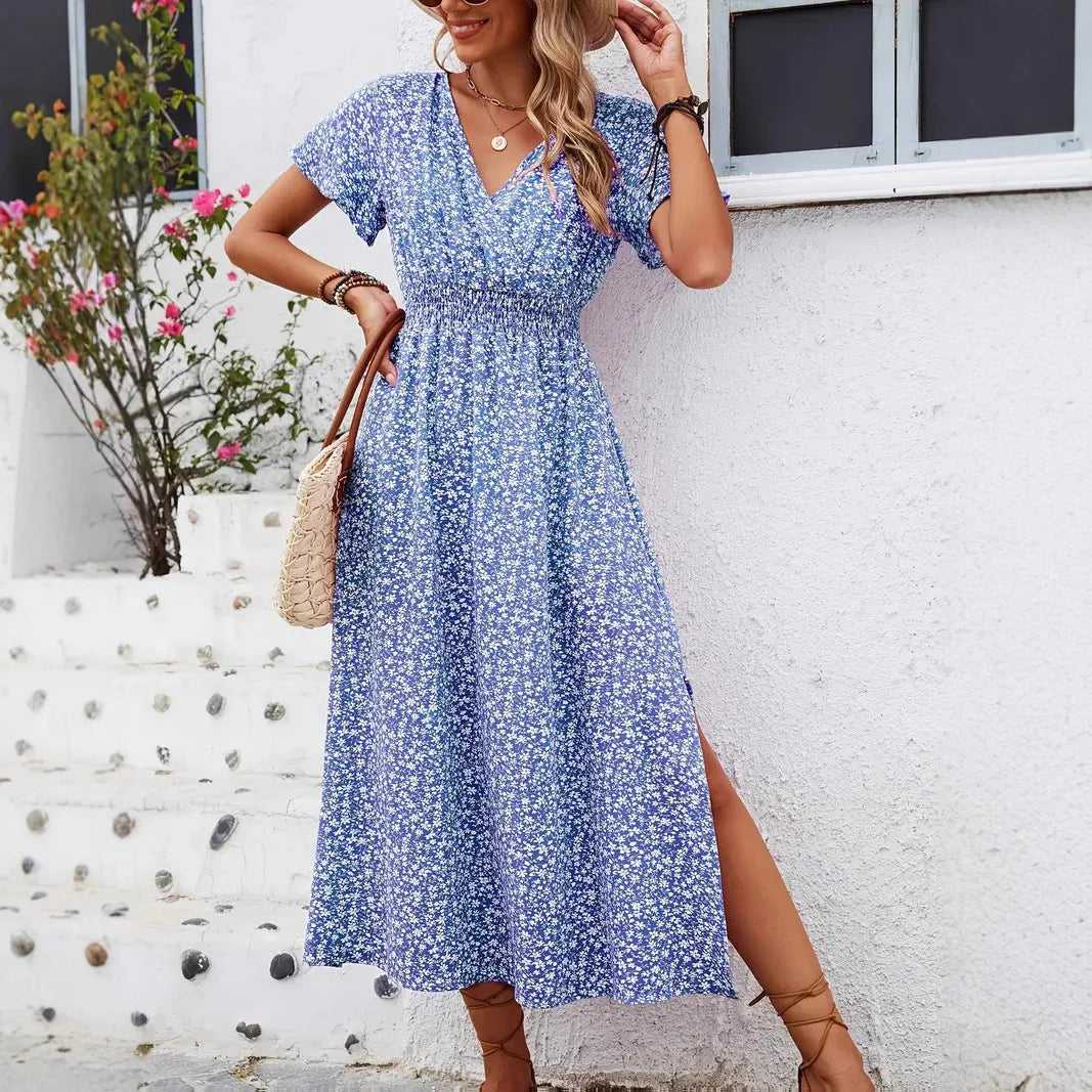 robe longue floral a pois