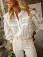 haut blanc dentelle