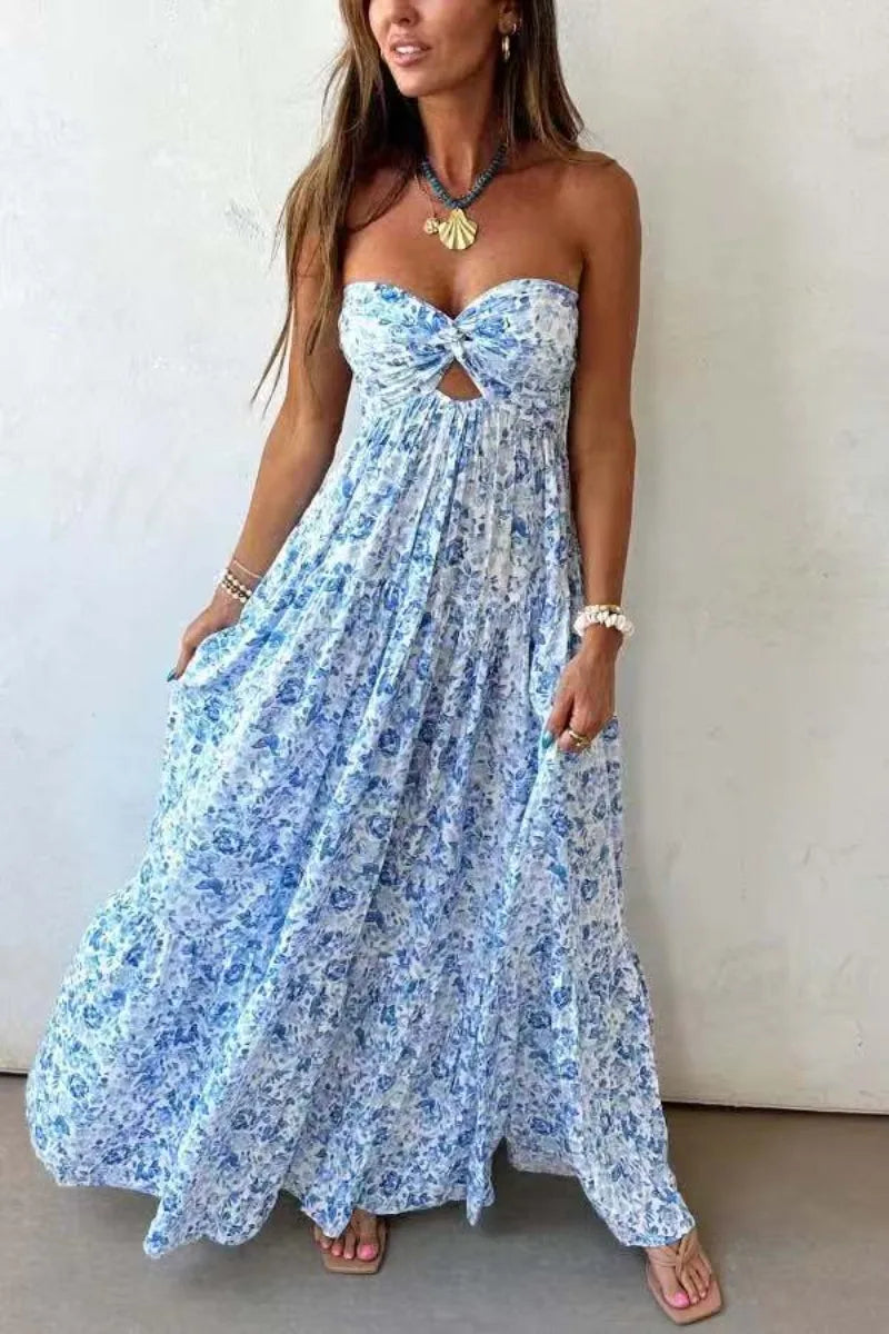 Robe bleu bohème