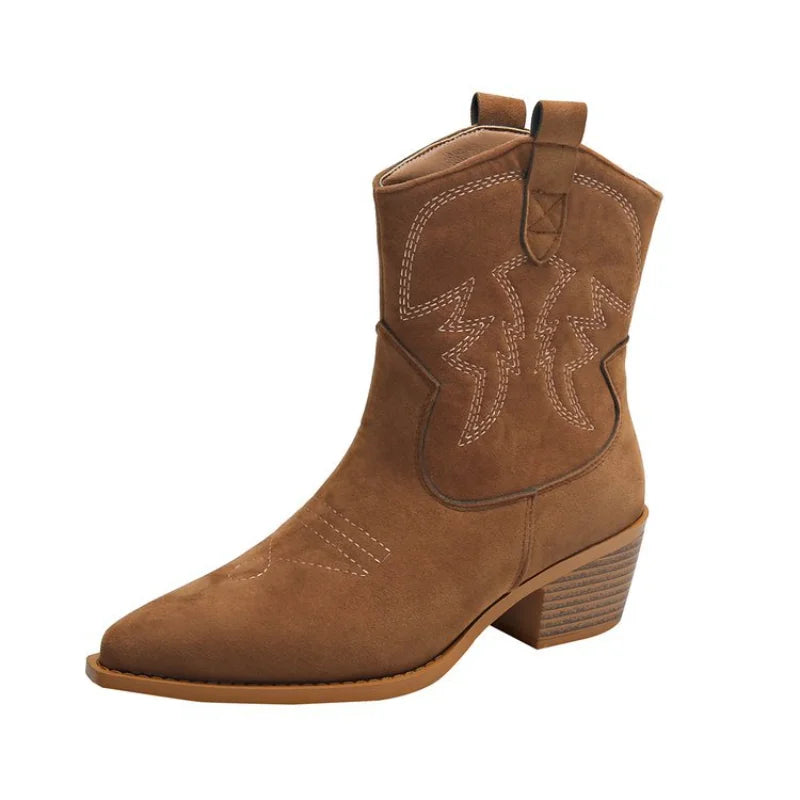bottes femme style cow boy cuir