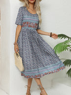 Robe bohème col rond