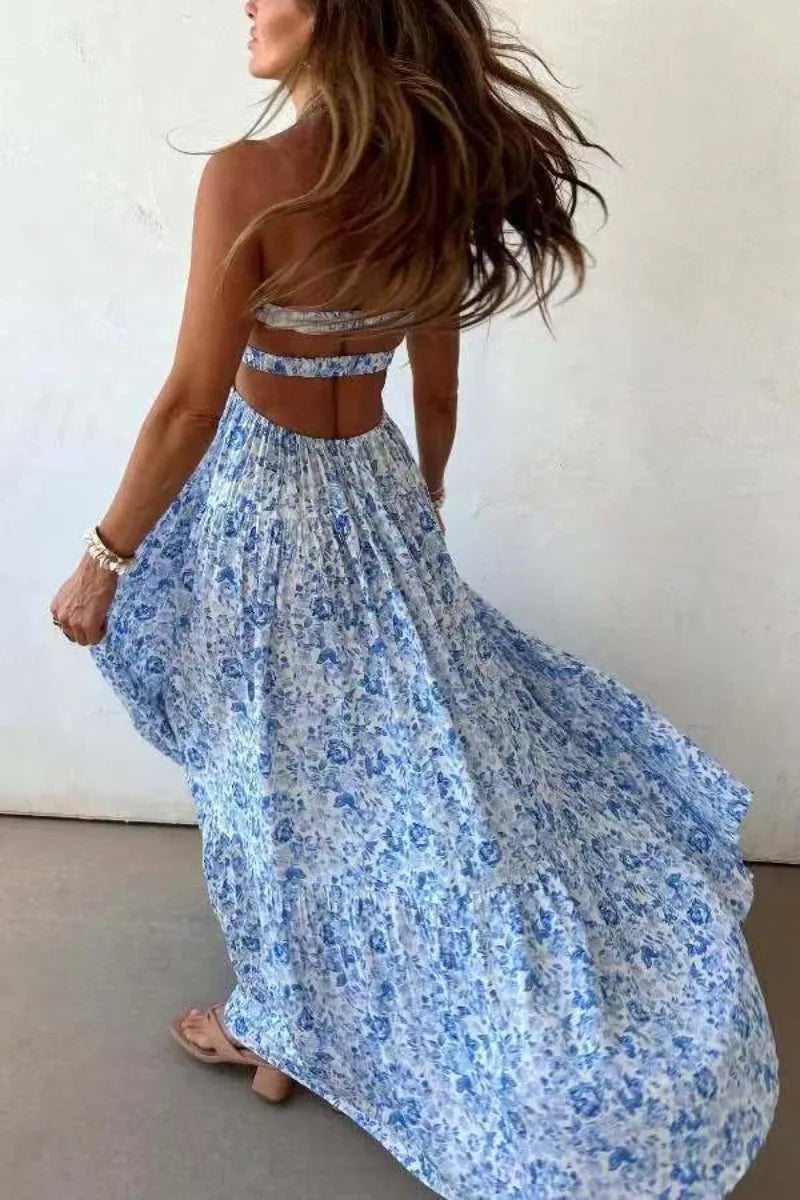 Robe bleu bohème