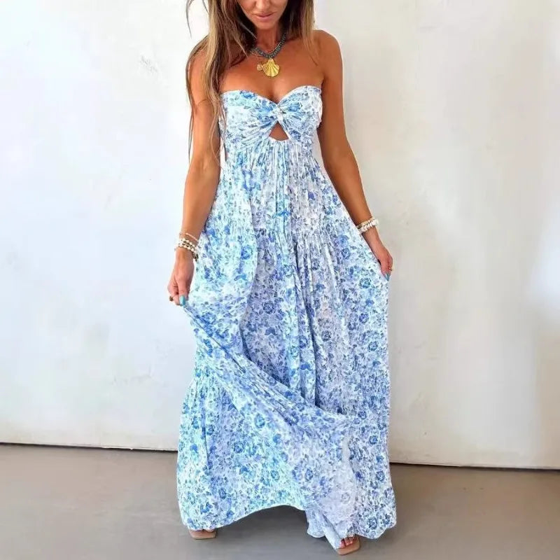 Robe bleu bohème