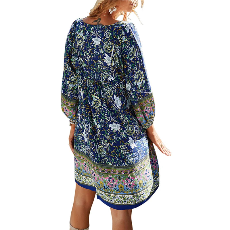 Robe courte imprimée floral