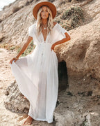 robe pour plage bohème col en V