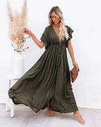 robe pour plage bohème col en V