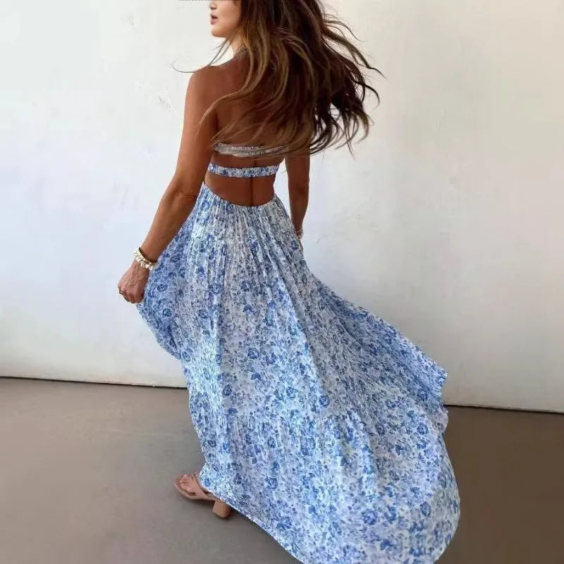 Robe bleu bohème