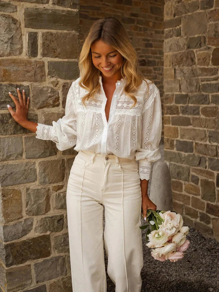 Blouse blanche dentelle