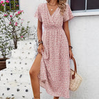robe longue floral a pois