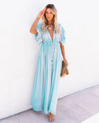 robe pour plage bohème col en V