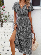 robe longue floral a pois