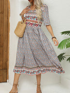 Robe bohème col rond