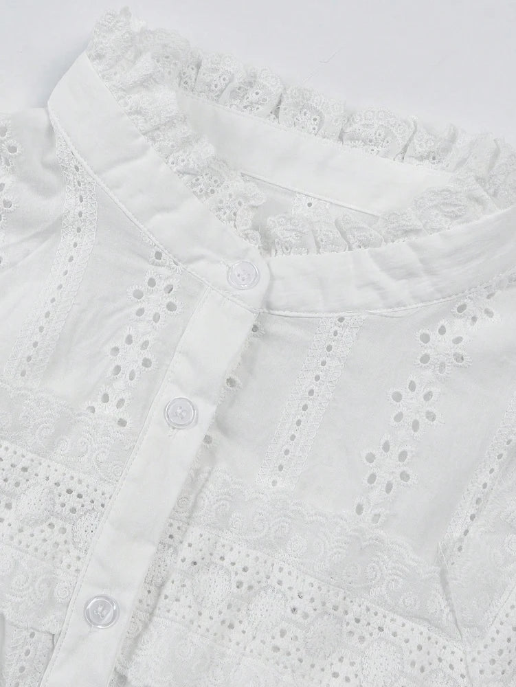 Blouse blanche dentelle