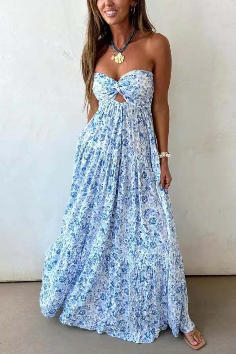 Robe bleu bohème