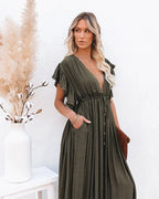 robe pour plage bohème col en V