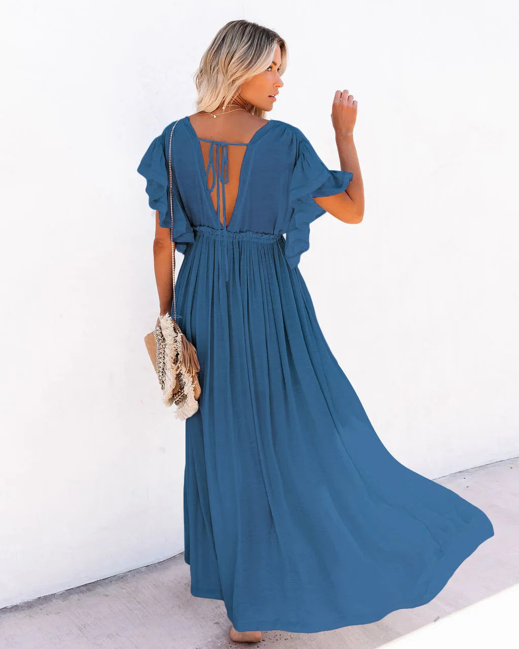 robe pour plage bohème col en V