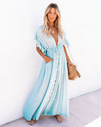 robe pour plage bohème col en V