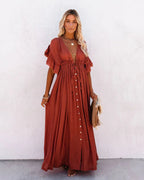 robe pour plage bohème col en V
