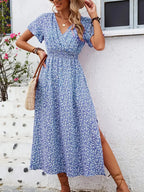 robe longue floral a pois