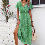 robe longue floral a pois