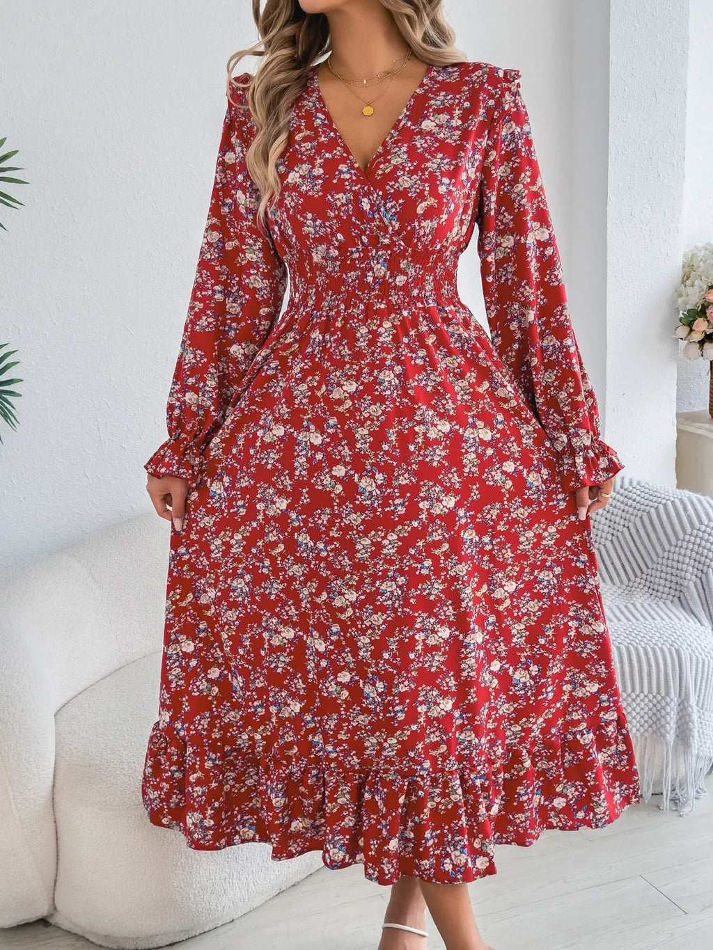 robe longue fleurie