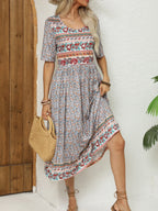 Robe bohème col rond