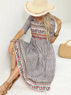 Robe bohème col rond