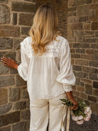 haut blanc dentelle
