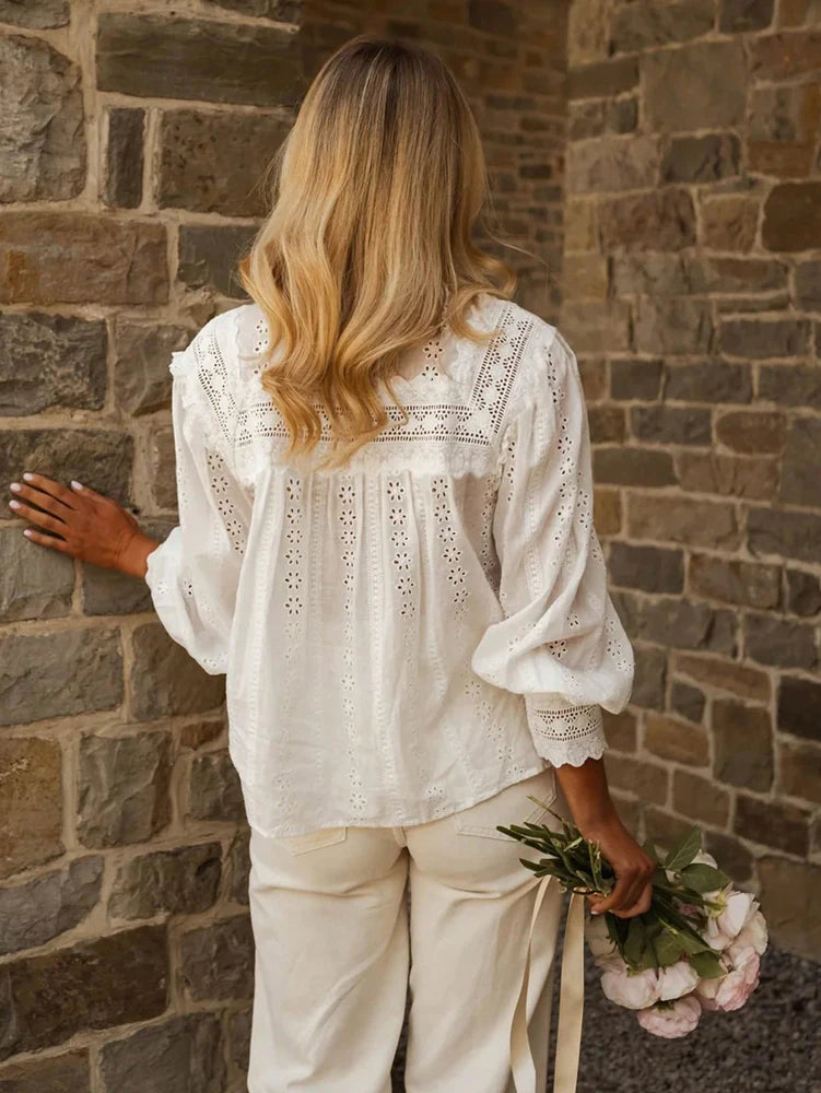 Blouse blanche dentelle