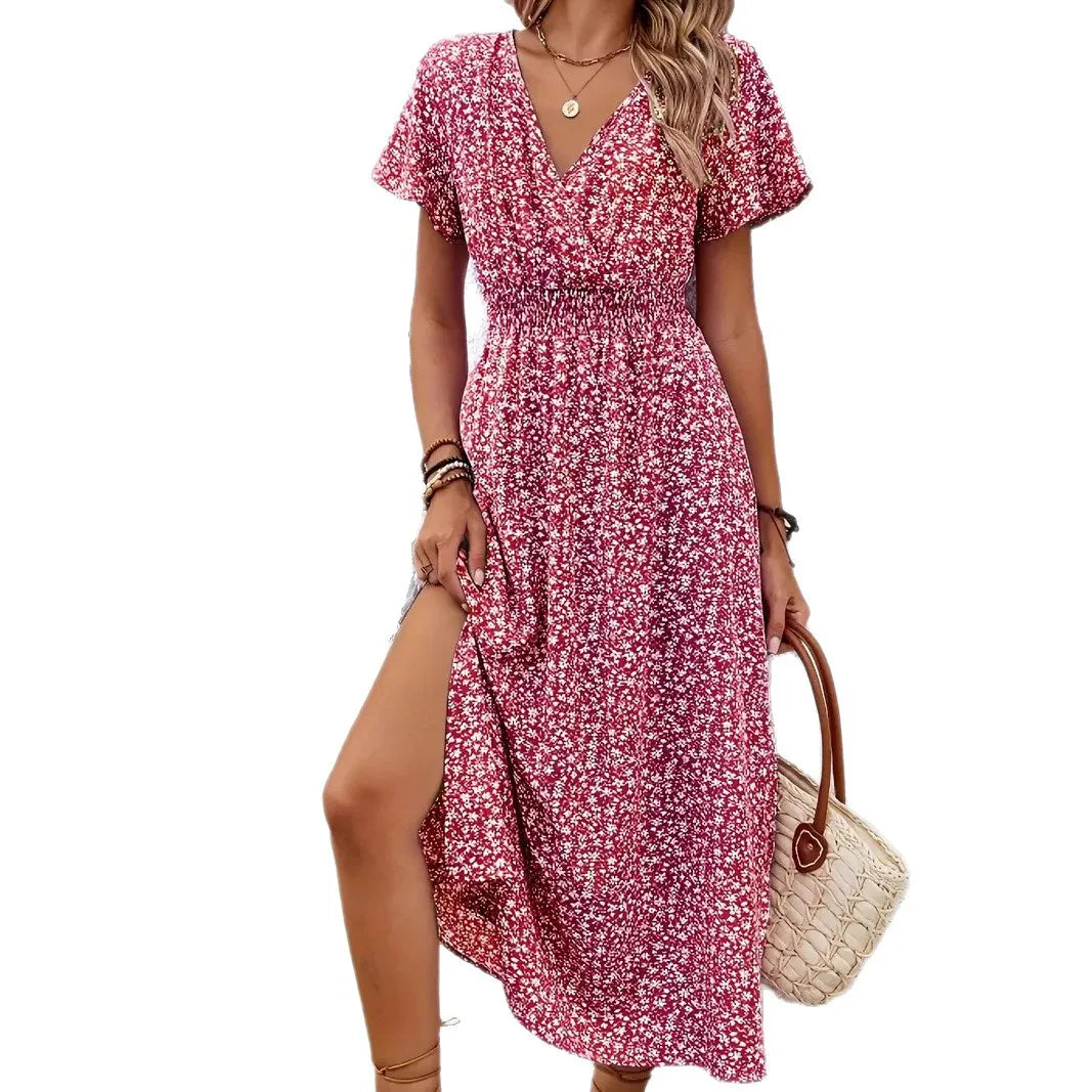 robe longue floral a pois