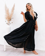 robe pour plage bohème col en V