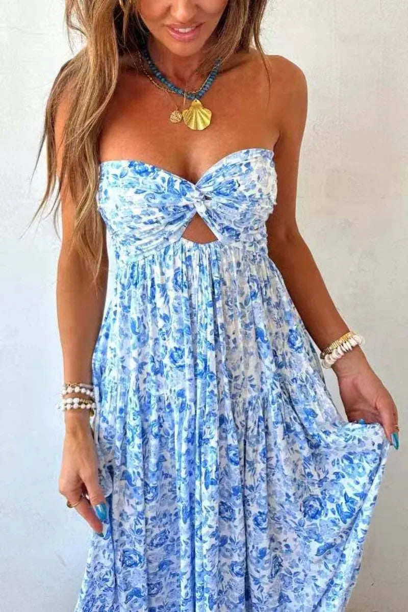 Robe bleu bohème