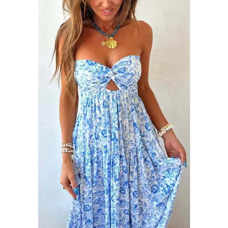 Robe bleu bohème