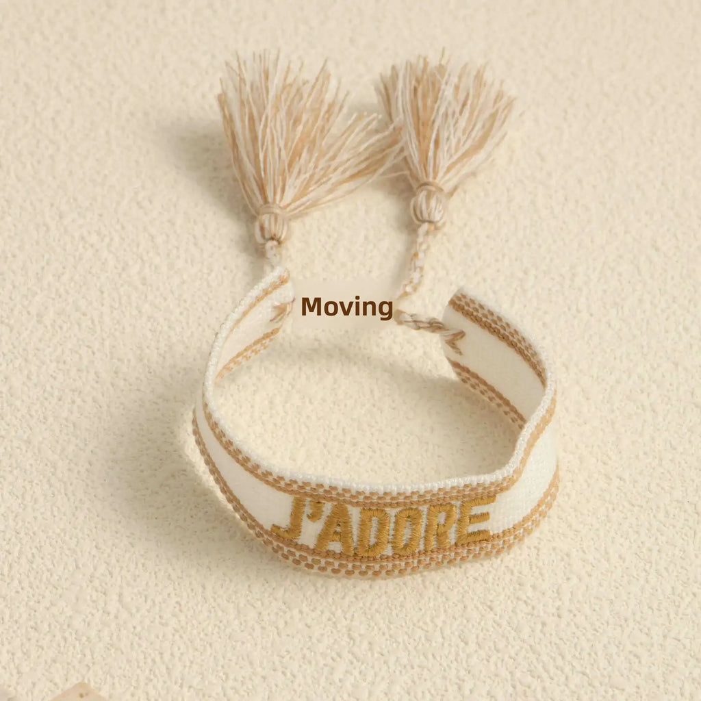 Bracelet j’adore tissu offert a partir de 50€ d'achat