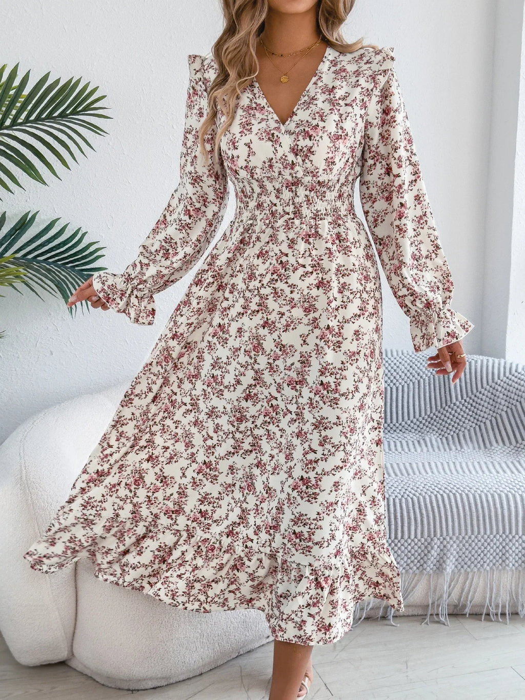 robe longue fleurie
