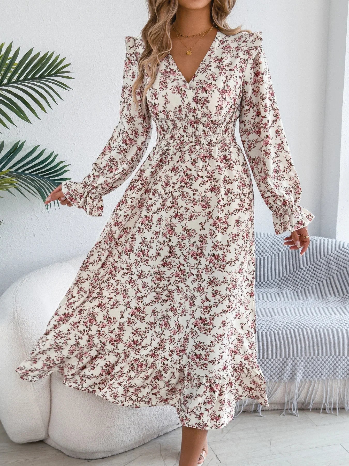 robe longue fleurie