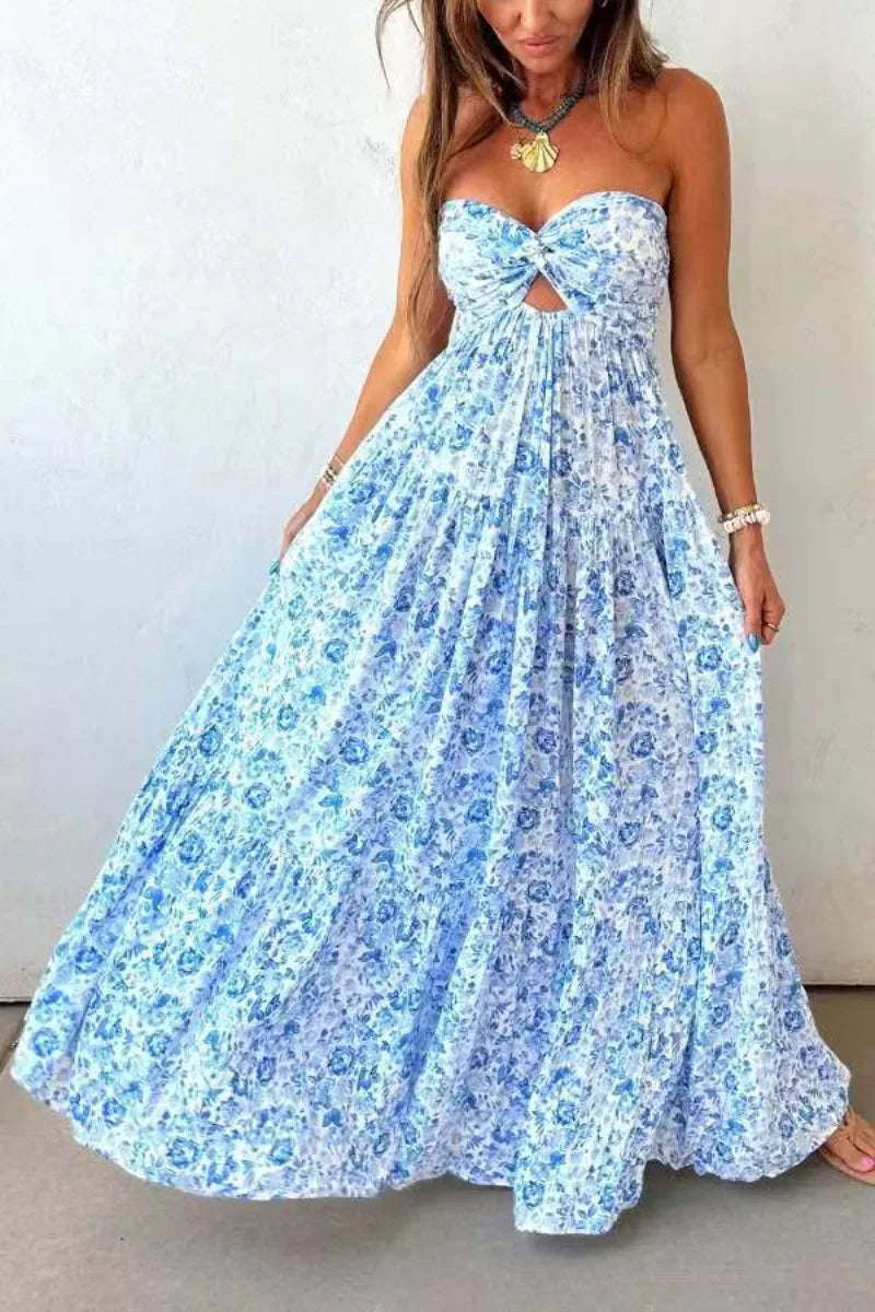 Robe bleu bohème
