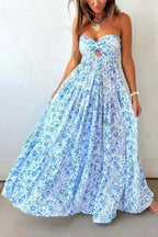 Robe bleu bohème