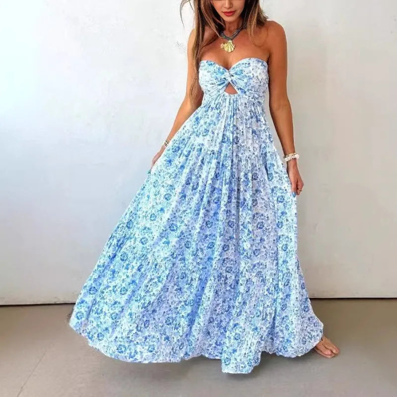 Robe bleu bohème