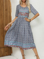 Robe bohème col rond
